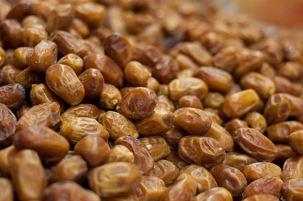A pile of dried dates in a spice and dry goods store in Nazareth, Israel.