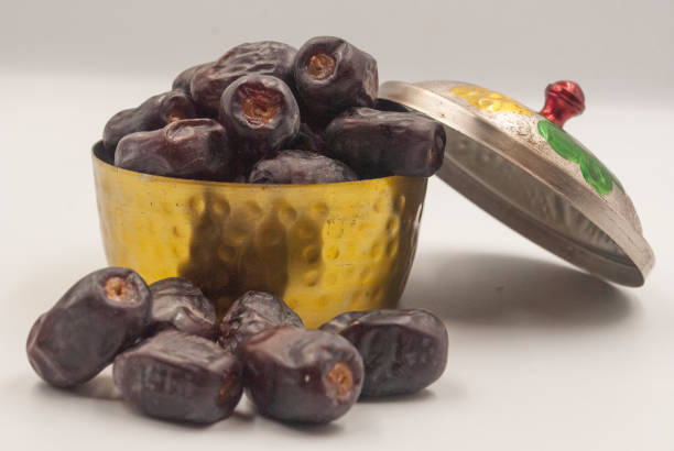 Fresh dates in metal jar