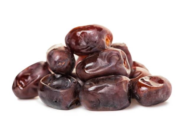 dates, phoenix dactylifera isolated on white background