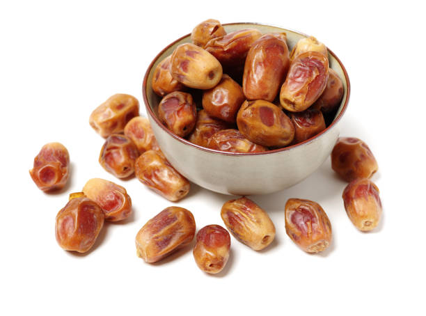 Fried red on a white background red dates