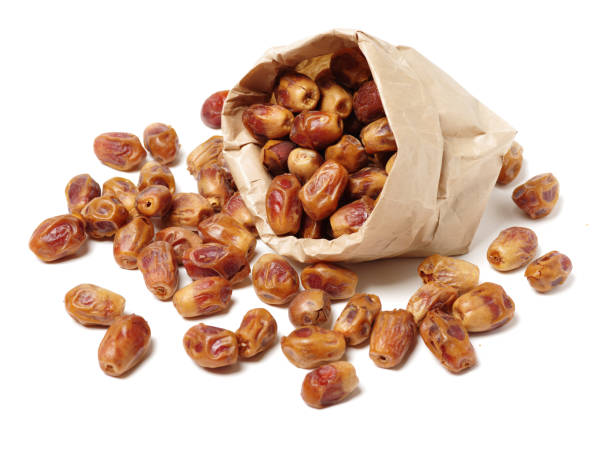 Fried red dates isolated on white background