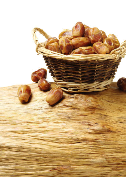Fried red dates on the Log Wood background